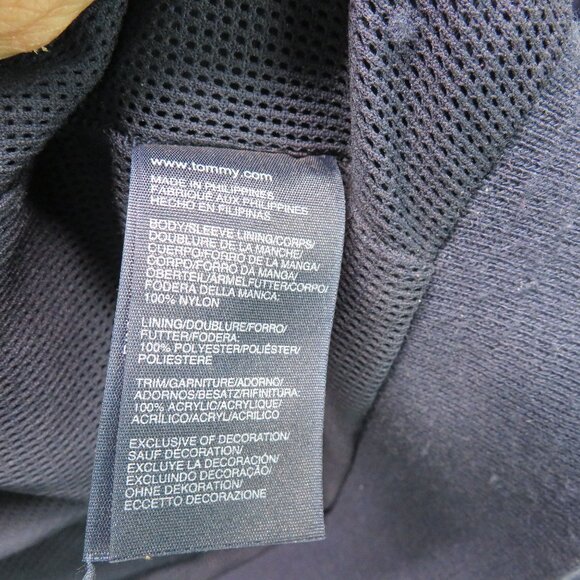 Tommy Hilfiger Jacket Mens Size Large Blue Full Zip Vintage Spellout Hidden Hood - Picture 11 of 12